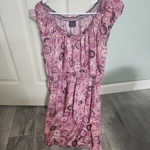 Faded Glory Pink and Black Floral Dress